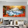 Nature Canvas Waterfall Landscape Affiche, décoration de maison moderne Image d'art mural pour décor de salon peinture sans cadre