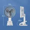 Ventilateurs électriques ventilateur portable USB rechargeable 3-gars sans fil d'électricité Clip Clip de refroidissement Fan de refroidissement pour bureau de bureau D240429