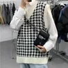 Men's Vests Vest V Neck Graphic Plaid Man Clothes Sleeveless Waistcoat Knitted Sweaters For Men Pull Oversize S Thick Winter Sweat-shirt T A
