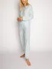 Zestaw damski 2 -częściowy drukowana piżama dla kobiet Y2K Cute Glass Wzory Spodnie Button Up Stroje Sallo -Owear