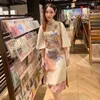 Party Dresses Fashion Women Vintage Chinese Style Improved Cheongsam Female Elegant Dress Sweet Girl Midi Vestidos Sexy Split