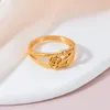 Clusterringen Vintage Women Rose Bloemring Roestvrij staal Trendy Finger Party Accessoires Sieraden Gift