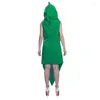 Themakostuum hzy green pod grappige feest Halloween -kostuums voor volwassenen vrouwen cosplay jumpsuit met capuchon schattige kerstkleding