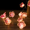 Sznurki 3M 30LLDS Buja wiśniowe światła sznurkowe różowe lampy kwiatowe bateria zasilana do dekoracji girlandy świątecznej na świeżym powietrzu