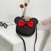 Storage Bags 2024 Cute Mouse Ear Bowknot Magnetic Snap PU Mini Shoulder Bag For Todder Girl Cartoon Crossbody