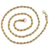 Męskie złote łańcuchy Naszyjniki ze stali nierdzewnej łańcuch skrętu tytanowy czarny srebrny naszyjnik bioder biżuteria 3 mm LL