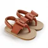 Сандалии 2023 Летние новые сандалии для девочек-коричневый лук