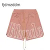 デザイナーショーツRhude Summer Fashion Beach Pants Men High Quality Street Wear Red Blue Black Purple Mens Short US SiizeS-XL