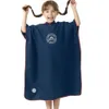 Copertina di nuoto in microfibra per bambini con cappuccio da bagno con cappuccio asciugamani poncho surf poncho a secco rapido cambio di accappatoio per bambini asciugamani 240415