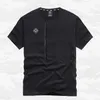 Trendyol Men Black Techwear 100 Cotton Patch Stich Short Sleeve TShirts Summer Mens Oversized Locomotive Style Tooling T Shirt 240428