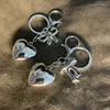 Schlüsselanhänger süßer cooler Bogenknoten Herz Anhänger Schlüsselbund Mode Y2K Keyring Einfache Tasche Charme Autoschlüsselhalter für Geldbörse Handtasche