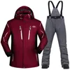 Ski -jassen Ski -pak Men Winter 2024 Waterdichte winddichte dikke dikke sneeuwkleding Sets Jacket en snowboardpakken Merken