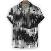 Men's Casual Shirts Splash Ink Print Mens Hawaiian Shirt Short Sleeve Button Wear Party Holiday Clothing Homme For