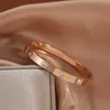 Con caja genuina de joyas de pulsera encantadora brazalete simple de oro rosa exquisito con pulseras originales de carrito