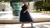 Vintage lacivert aline Tealength Abroe Dress Halter Boyun Kolsuz Dantel Aplikler Prom Resmi Elbise Arap Dubai Özelleştirilmiş R3243865