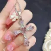 КЛАЧЕСНЫЕ ЛАНАРДЫ Y2K ЦИРКОНСКИЙ Ожерелье с розовым пурпурным сердечным кулон