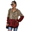 Women's Hoodies Autumn Winter Sweatshirts Women Hooded Leopard Casual Zipper Long Sleeve Hoodie Fashion Top Warm Coat Polerones Mujer