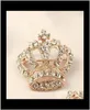 Decoratief kledingkristal voor vrouwen Wedding Bridal Shiny Ridestone Crown Dress Pin Zdms5 Pins Broches O6dth9345435