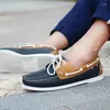 Casual Shoes Leather Men Fashion Docksides Boat Men's Flats Lace Up Loafers Breathable Handmade Moccasins