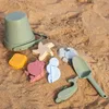 Sandspiel Wasser Spaß Strandspielzeug für Kinder weiche Silikon Sandspielzeug Set Kinder spielen Sandeimer Schaufel Werkzeuge Sommer Outdoor Beach Spiele Sandbox Spielzeug D240429