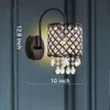 MAXAX Crystal Wall Sconce Nowoczesne oprawę oświetlenia lampy ścianowej z bębnem z kratą ETL wymienione do salonu sypialnia w łazience Antique Black