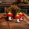 Candle Holders Mushroom Holder Sculptures Votive Tealight Stand 7Cm/2.75Inch Tea Light Cute For Table