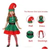 Bekleidungssets Jungen Mädchen Weihnachtskostümfestival Santa Klausel grüne Elf für Babykinder Jahr Kinder Set Fancy Xmas Drop Lieferung Dhdxu