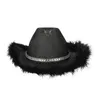 Basker 2024 glitter cowboy hatt glittrande brett gräl västra cowgirl för kvinnor män halloween cosplay nattfest fancy klänning kostym