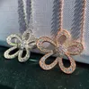 Designer Fashion Four foglie Clover Collace Orecchini a diamante in argento Sterling Necklace e orecchini con scatola regalo Z110147553590