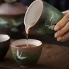 Ретро китайский чай кунг -фу чай ручной работы керамика Gaiwan Teacup Fair Cup Высококачественный творческий чайный чайник ручной работы Tiki 240428