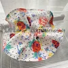 Flower Print Hair Sings Fashion Designer Hair Ties for Women Girl Girl High Elastic Ponytail Herder Hair Rubbers Bands