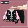 2023 Kinder Baseball -Kleidungsstücke Jungen Mädchen Casual Sports Anzug Mantel Hose 2pcs Frühling Herbst Dünne Baby Tracksuit Outfits 14y 240430