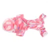 Vêtements pour chiens KX4B Mémateur de temps froid pour chiot pyjamas en coton doux vêtements de poêle pull en molleton avec coeur rose