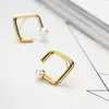 Stud -oorbellen Neoglory mode licht geel goud kleur wit gesimuleerd parelplein voor vrouwen geschenken sieraden 2024 merk