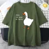 T-shirts masculins pour hommes de canard t-shirt T-shirt lettre imprimée t lâche et confortable strt court slve t-shirt surdimensionné des vêtements pour hommes y240429