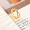 Band Rings Fashionable new design with zircon gold rose gold suitable for women to wear J240429