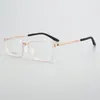Sonnenbrillen Frames Einfache Persönlichkeit Titan-Halbrahmen Business-Männer-Silikonnase Große Ultra-Licht-Myopie-Brille