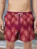 Calça shorts masculinos Praia Flor de caju emendada 3D Summer Impresso Summer Breathable Fitness Street Ropa Hombre