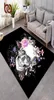 Beddingoutlet Sugar Skull Carpets Grande para a sala de estar Floral Bedroom Rugs NONSLIP GOTHIC MAT CASA decoração Alfombra Y206640899