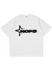Мужская футболка хлопок негабаритный графический принт Y2K Tops Streetwear Tees Tees Корейский модный гот Harajuku Эстетическая одежда 240429