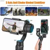 Selfie monopods slimme 3-as handheld universele joint smartphone stabilisator smartphone selfie stick geschikt voor Android iPhone vlog anti shake video-opname wx