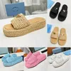 New Luxury Famous Designer Sandals Women Crochet weaving Thick bottom Platform Slides OG padded Slippers Sliders Womens Summer Beach Shoes Outdoor Sandal Size 35-41