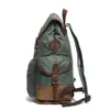 Backpack M294 Multifunction Mens Canvas Leather Vintage Waterproof Laptop Daypacks Large Capacity School Bags Big Rucksack Retro