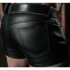 Heren shorts Heren Summer Seks Zwart leer Casual Skinny Motorcycle Riding Pu Street Boxer Club Punk Short Pants