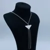 Дизайнерский серебряный цвет колье ожерелья женская мужская треугольница