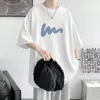 韓国のファッション面白いレター印刷メンズTシャツ夏のハラジュクカジュアルルーズオナック特大女性半袖トップスティー240428
