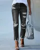 Women's Jeans 2024 Women Stretch Ripped Distressed Skinny Fashion Denim Pants Shredded Trousers Slim Jeggings Ladies Spring Autumn Wear