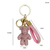 Tornari percorsi Nuovi fantasia Strass Rhinestone Diamond Bear Animalchain Cintiera in pelle Orso Cetta di portata Cetta a portata di portata Pendant Llaveros Para Mujer Q240429