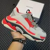 Triple S Sneakers för kvinnor Mens Triple S Clear Sole Casual Shoes Black Red White Green Grey Blue Dad's Shoes High Quality Tennis Trainers