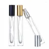 Bouteilles de rangement Verre Atomizer le parfum Bouteille vide rechargeable Gol Silver Black Vis Pompe à vis Rond carrée Mini échantillon Spary 10 ml